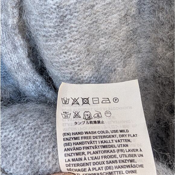 Acne Studios Gray Raya Mohair Open Front Cardigan Knit Sweater, Size XS - Picture 7 of 7